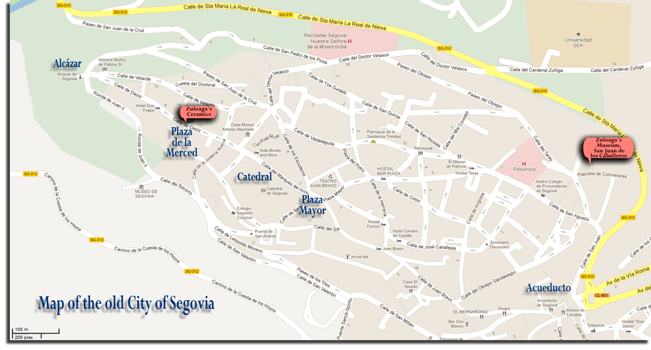 Map of the old City of Segovia